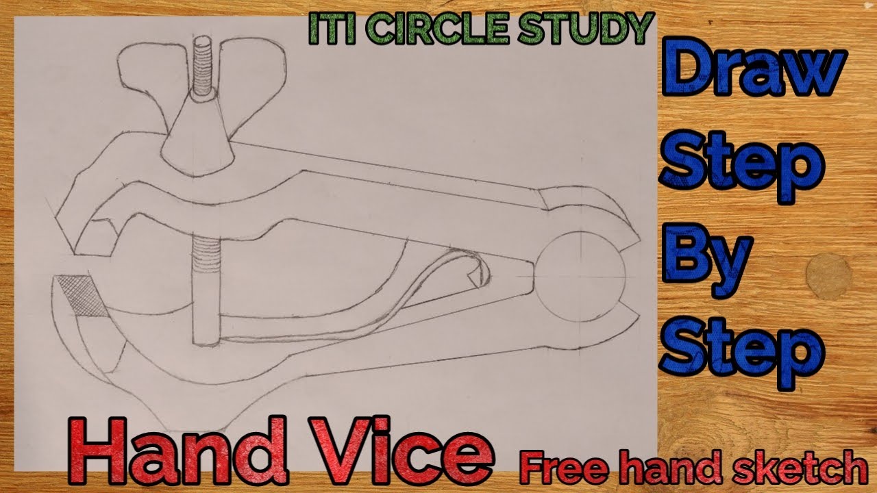 How to draw hand Vice | hand Vice kaise nikale Hand Vice free hand sketch draw step by step