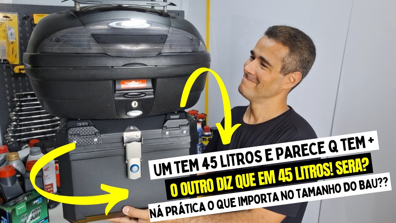 BAULETO BOM TEM QUE CARREGAR 2 CAPACETES? E ESSE TOP CASE NÃO TEM 45L?