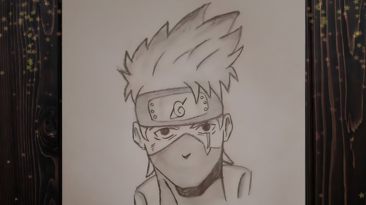 Kakashi sketch step by step | pencil art | Naruto anime art 