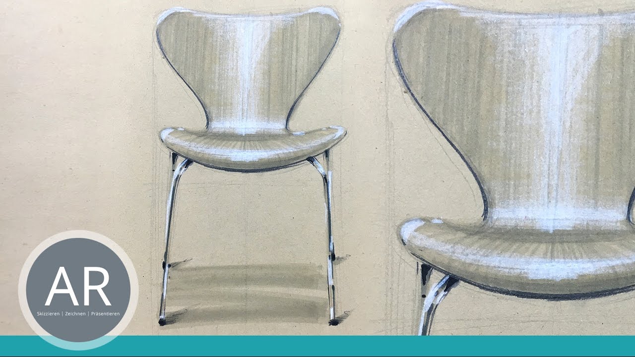 Interieur Design Skizzen. Möbel zeichnen lernen. Mappenkurs Innenarchitektur