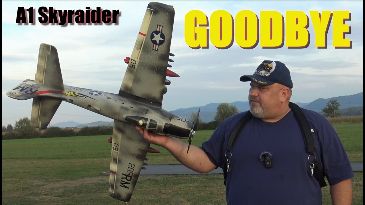 Douglas A-1 Skyraider 1100mm 3S RC plane PNF by Durafly FAREWELL FLIGHT
