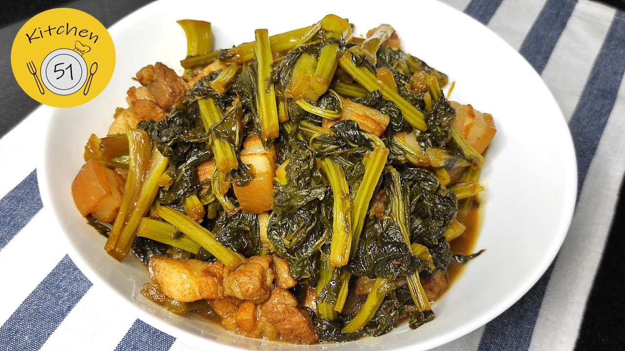 EP17 : Chinese Spinach with Pork Belly Stew Recipe l Kitchen51 - Chinese food