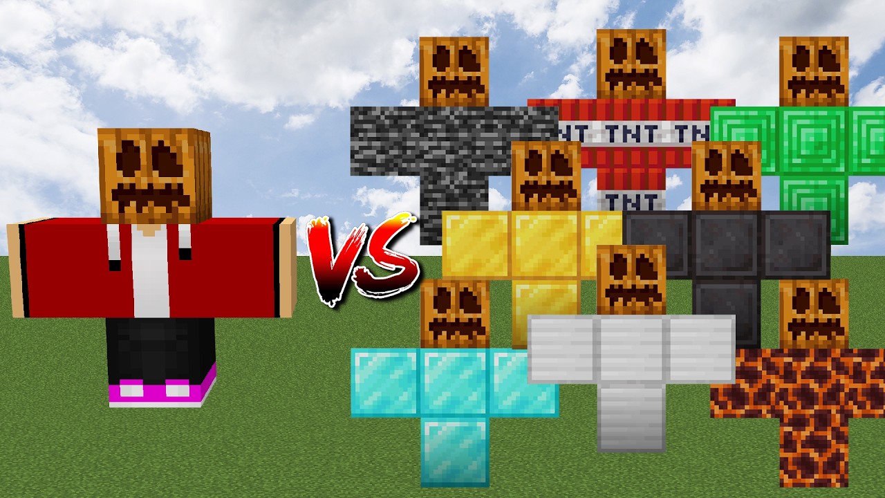 maizen jj mutant vs all golems battle in minecraft
