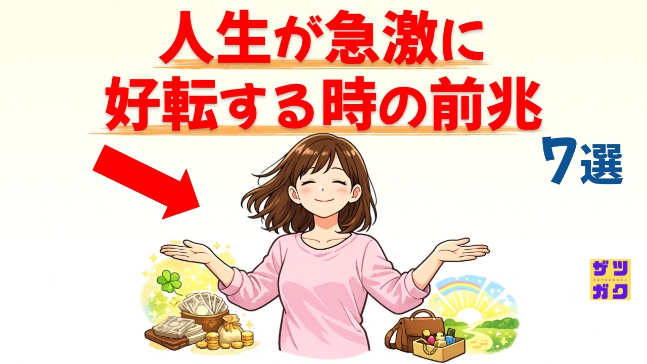 【運命が変わる】人生が急激に「好転する時」に現れる前兆 7選〜「もう疲れた」は幸運の幕開け。どん底からV字回復する人が共通して経験する不思議な現象〜｜話したくなる雑学 #雑学 #豆知識 #トリビア