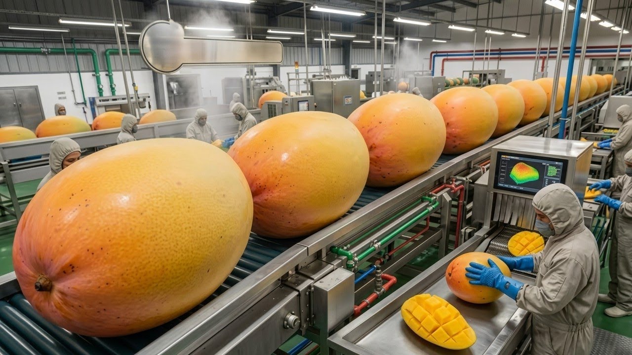Amazing Mango Processing Plant | From Fresh Mangoes to Juice, Pulp & Packaged Products