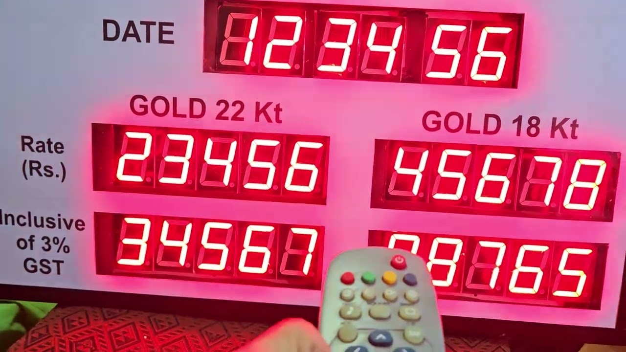 Data Entry in Gold Rate Display using IR Remote.