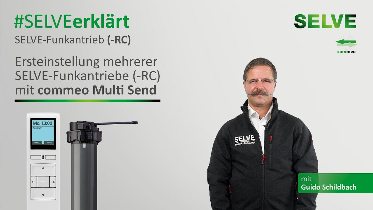 SELVE erklärt: Ersteinstellung mehrerer SELVE Funkantriebe (-RC) mit dem commeo Multi Send