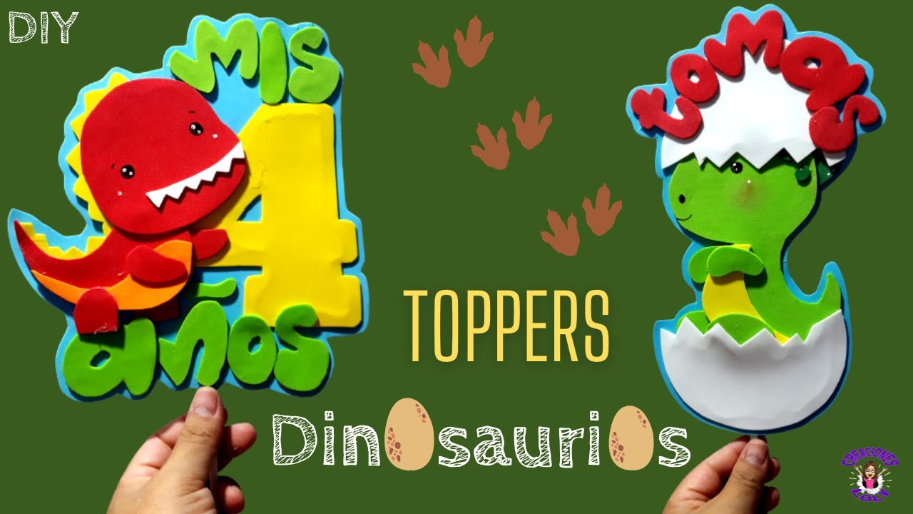#DINOSAURIOS COMO HACER 🦕𝗧𝗼𝗽𝗽𝗲𝗿𝘀 𝗼 𝗖𝗮𝗿𝘁𝗲𝗹𝗲𝘀 PARA TORTAS 🦖