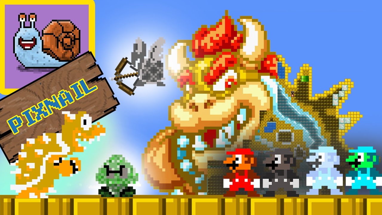 Pixnail: Mario FANTASTIC 4 but Gold BOWSER  vs Bowser Maze mayhem - Ep6 | Animation