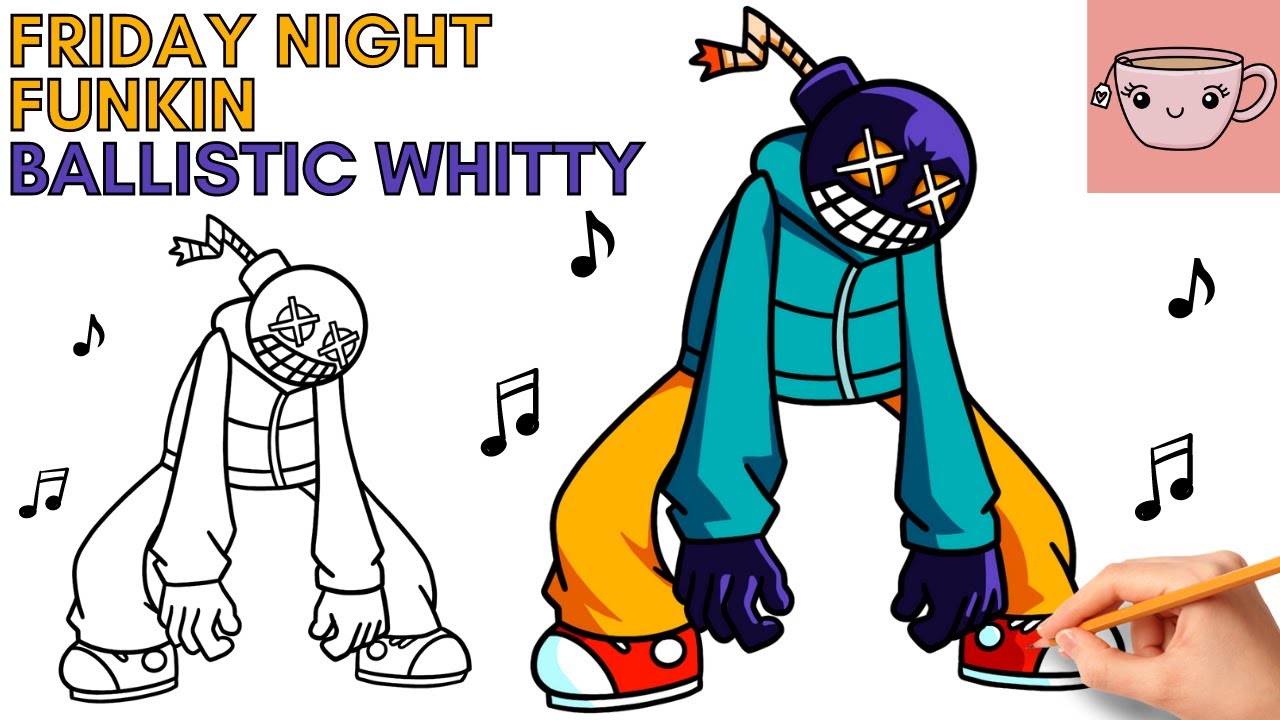 Как нарисовать Баллистик Уитти из Friday Night Funkin | FNF | Простое пошаговое руководство по ри...