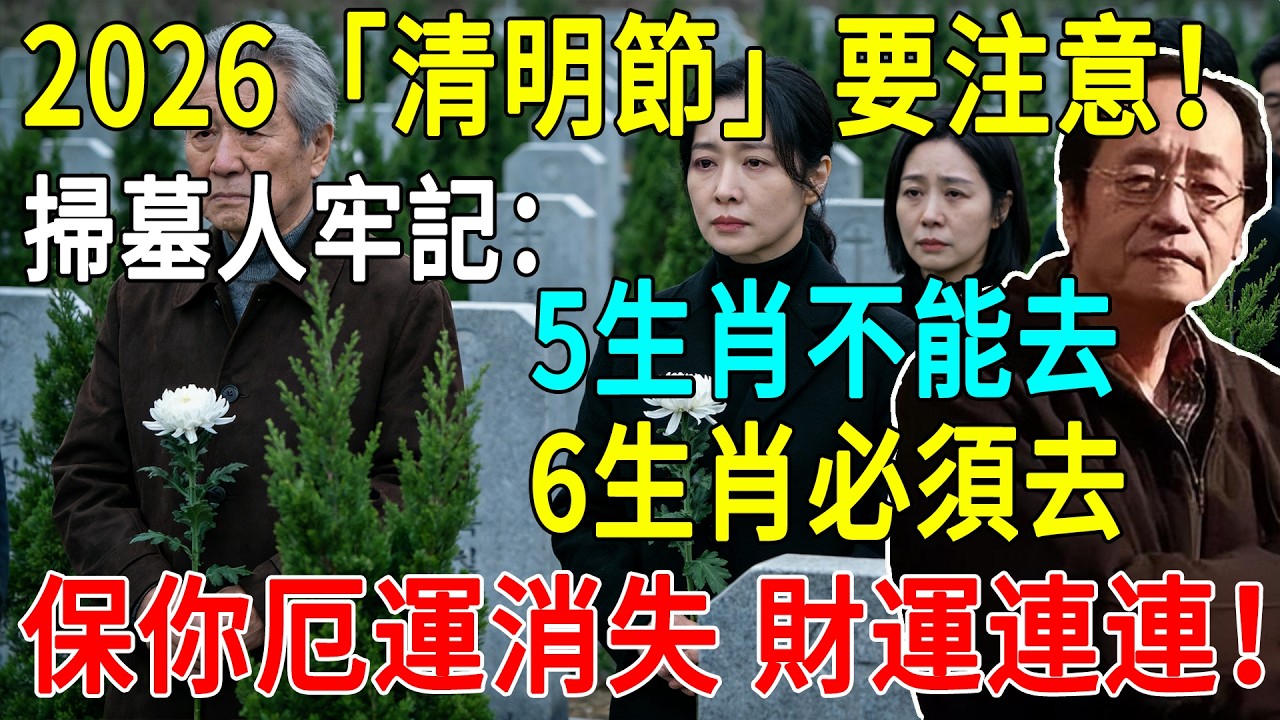 2026「清明節」要注意！掃墓人牢記：5生肖不能去，6生肖必須去，保你厄運消失、財運連連！#倪海廈 #風水 #運勢 #中醫養生 #清明節 #生肖 #祭祖 #轉運 #易经 #正能量