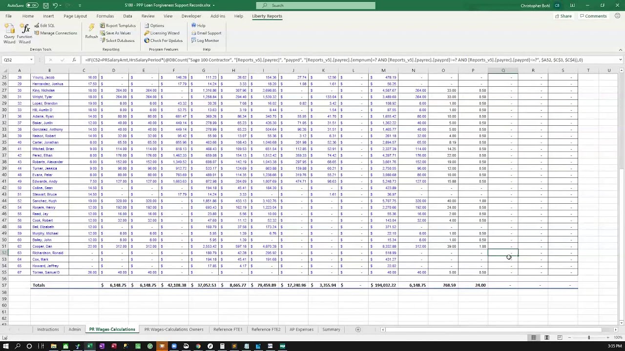Payroll Protection Program Loan Forgiveness Application Report In Sage 100 Contractor