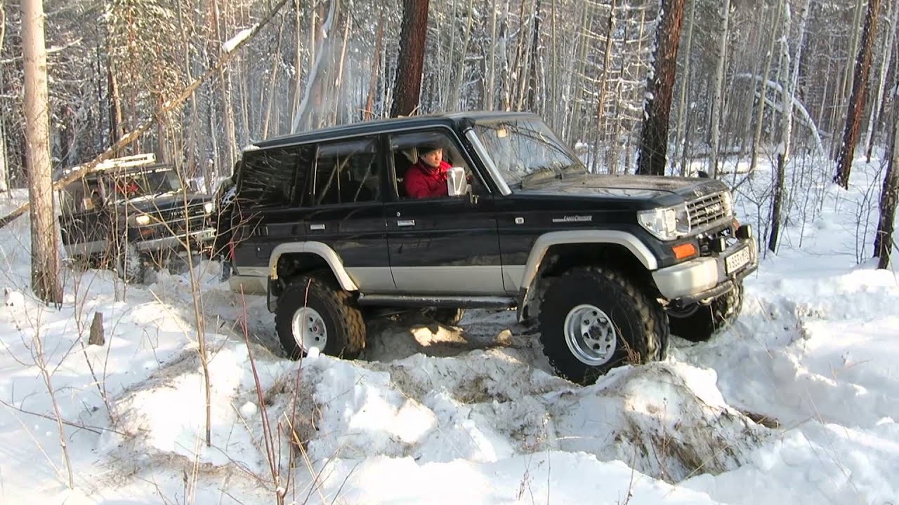 land cruiser 78 5vz snow uphill