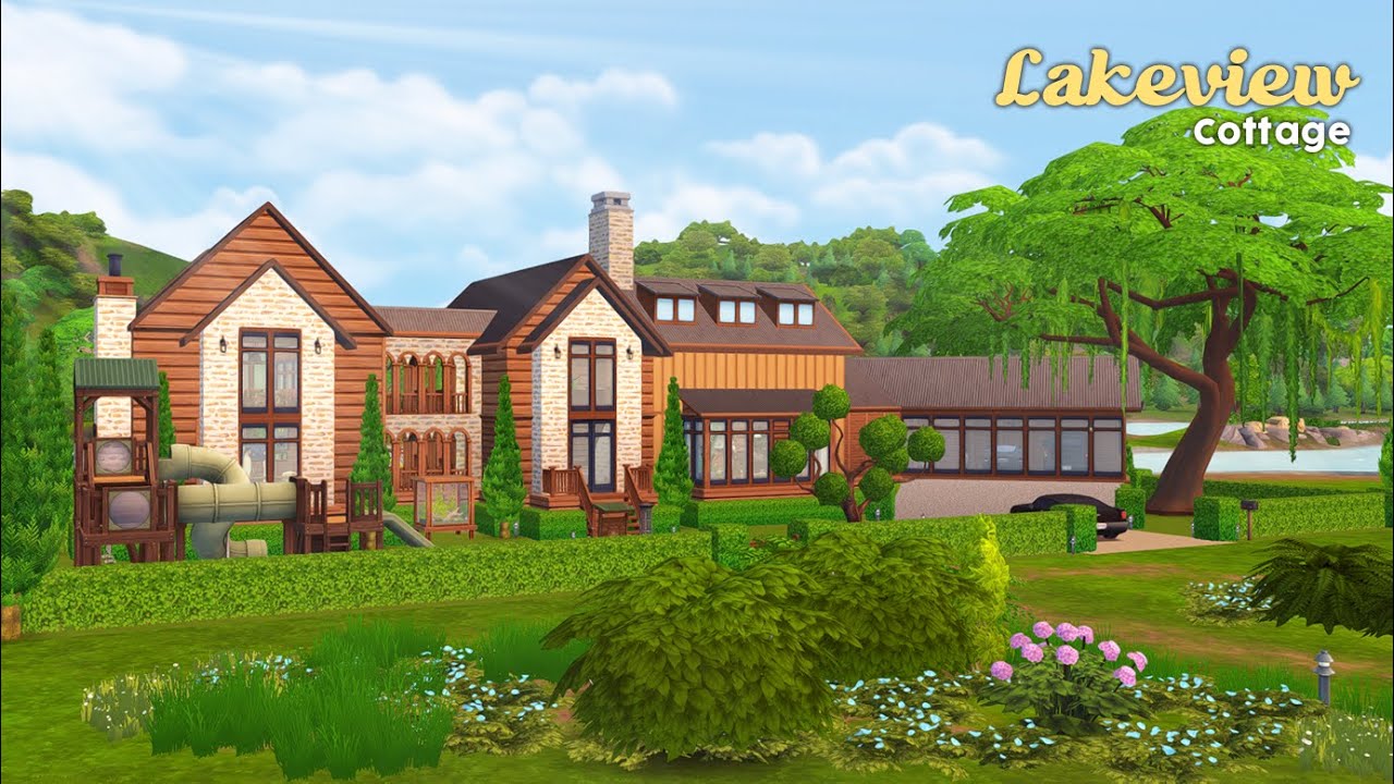 Коттедж с видом на озеро 🦢🏡 | РОЗЫГРЫШ: Adventure Awaits EP | The Sims 4 | БЕЗ покадровой сборки CC