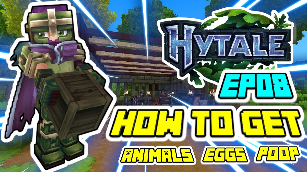 Эпизод 08 - Hytale: Как приручить животных! Зона 1: Экскременты, яйца, молоко!