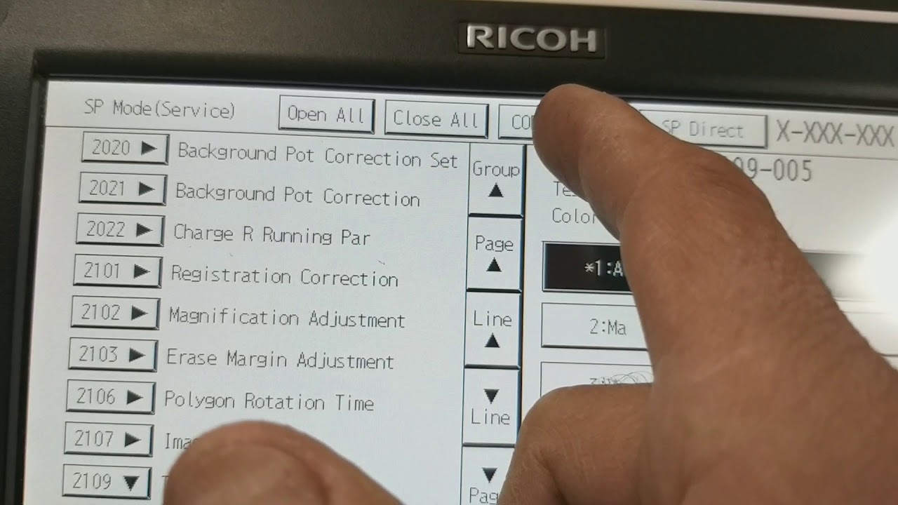 Como ver el estado de las Unidades de imagen de Ricoh MPC3003/4503 atravez de los Patrones de Prueba