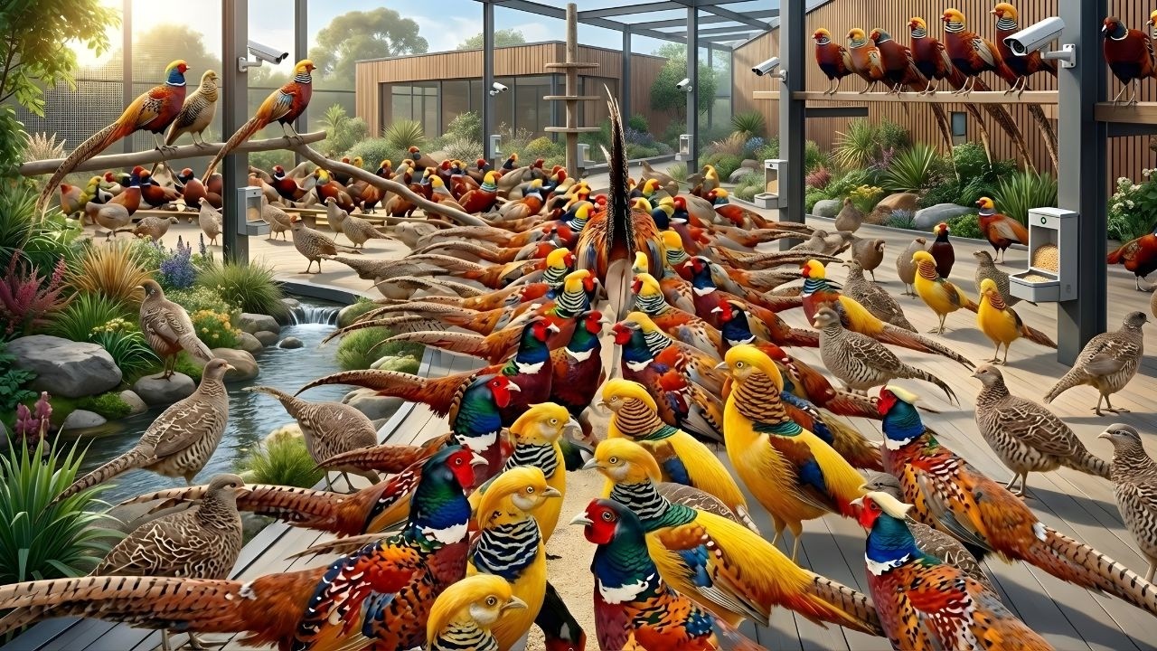 🌟🦜Inside a Massive Golden Pheasant Mega Farm | Feeding, Breeding & Advanced Monitoring System
