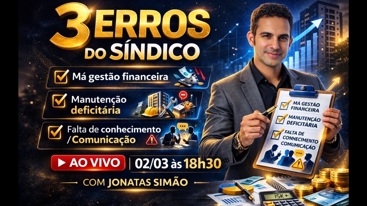LIVE #102 - 3 ERROS DO SÍNDICO QUE ESTÃO CUSTANDO CARO TODOS OS MESES