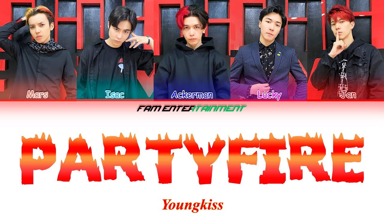 YoungKiss - Party Fire (Color Coded Lyrics Kg/Ru/En-transcription)