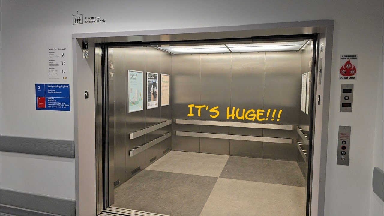 EPIC MOTOR: MASSIVE ThyssenKrupp Hydraulic Entrance Elevator - IKEA - Tampa FL
