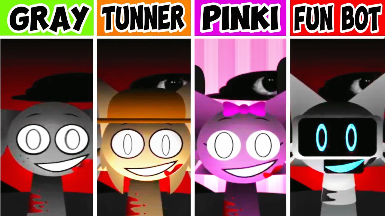 Sprunki - But This Time Everyone Is Gray, Tunner, Pinki and Funbot
