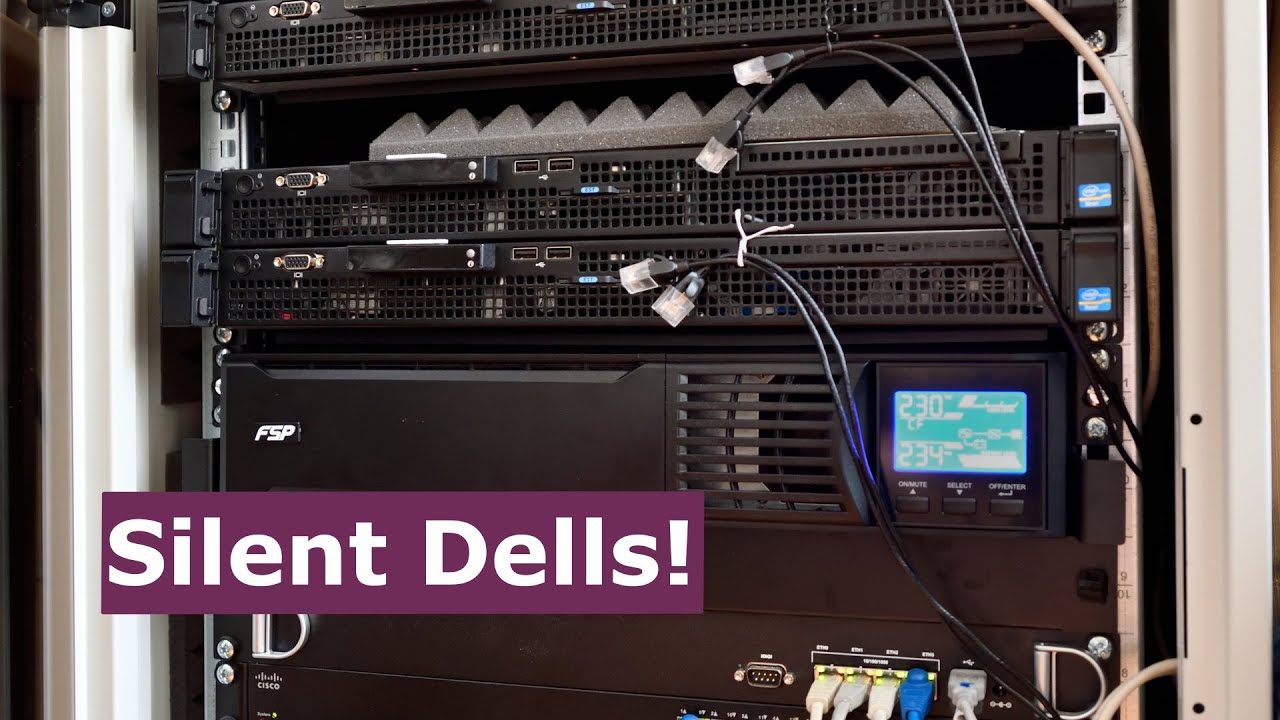 Silencing and racking 4x Dell PowerEdge R210 II with 3D printed parts and Noctuas