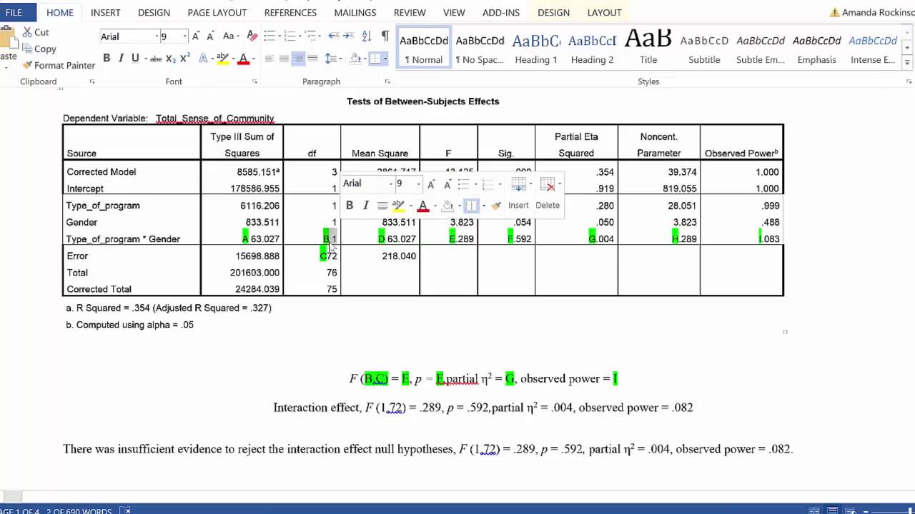 002 Интерпретация и отчетность по результатам SPSS. Двухфакторный дисперсионный анализ