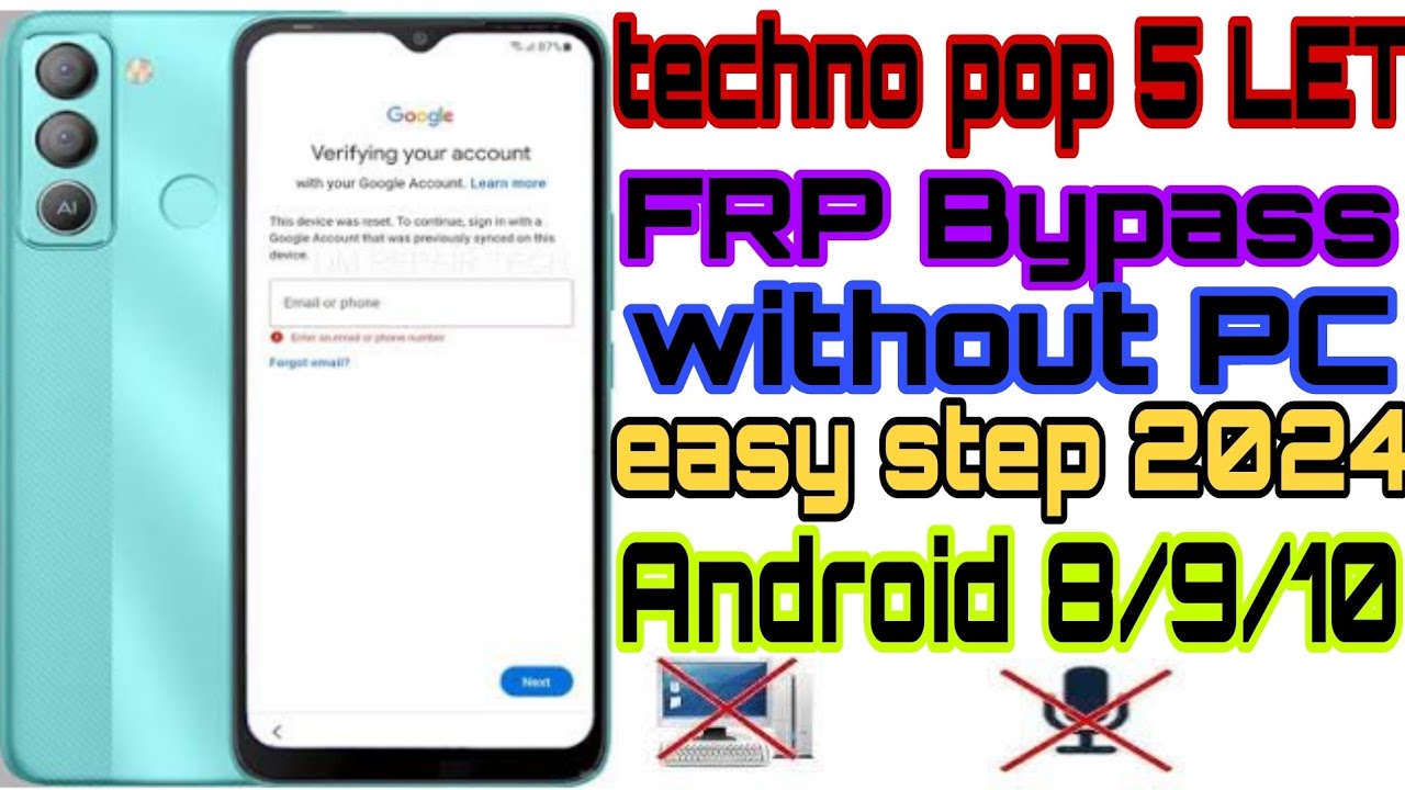 Tecno Pop 5 LTE FRP Bypass Android 8/9/10/11