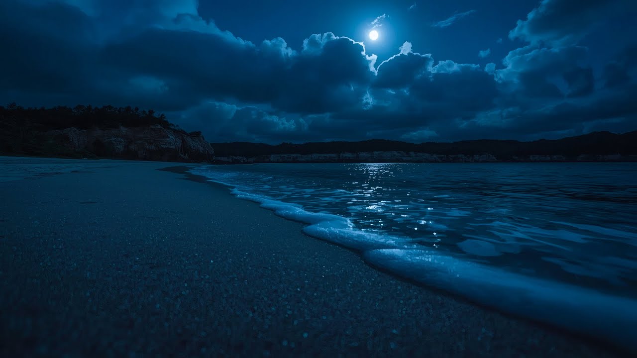 🔴 Ocean Waves for Deep Sleep | 10-Hour Dark Screen Night Ambience