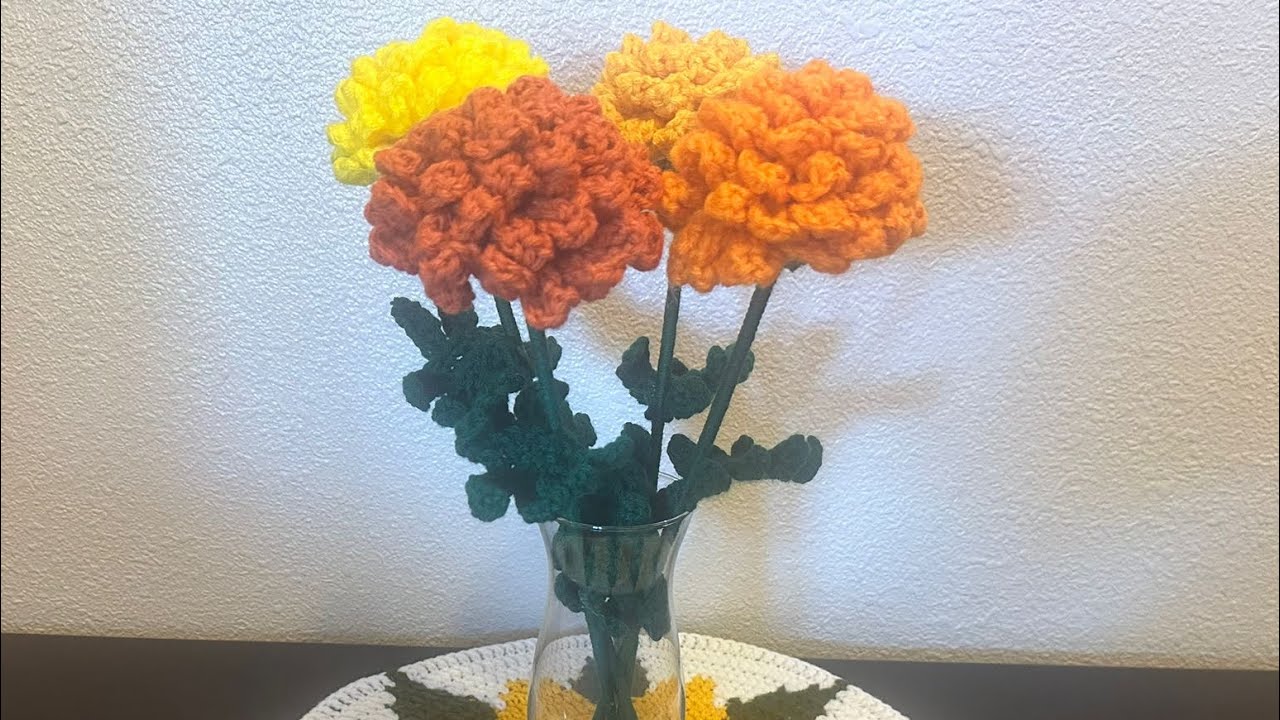 Hermosas Flores de Cempasúchil a crochet paso a paso 🧶