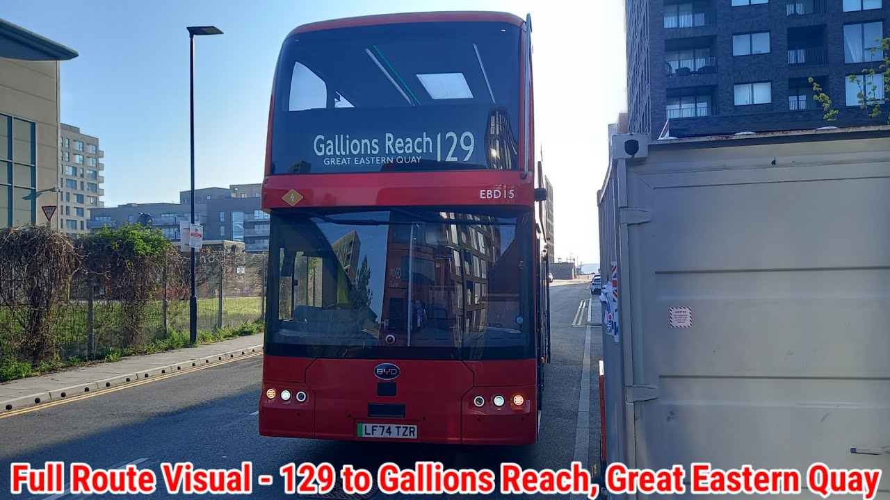 Full Route Visual | London Bus Route 129 - Lewisham, SC to Gallions Reach, GEQ | (EBD15e) LF74TZR