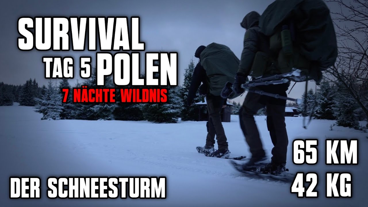 7 Nächte Wildnis - Der Schneesturm | Survival Polen | Overnighter | Tag 5 | 65 km + 42 kg