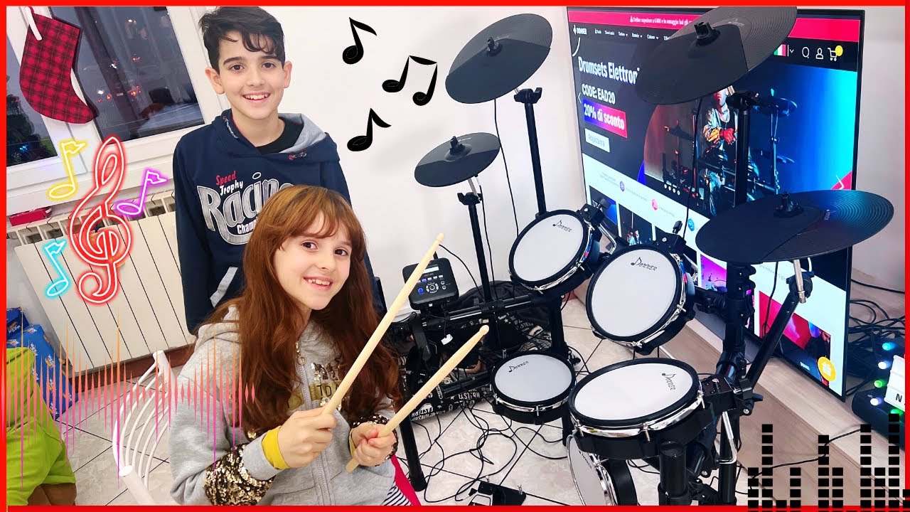 Doniamo una batteria alla scuola 🎧 Alyssa e Daniel Band! 🥁  e-drum Donner D-200