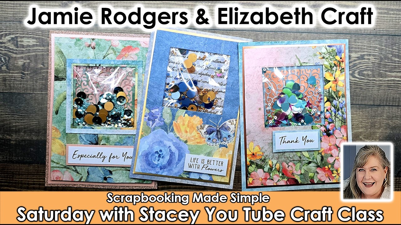 631 Easy shaker cards that fast and affordable using Elizabeth Crafts, Jamie Rodgers and Sizzix