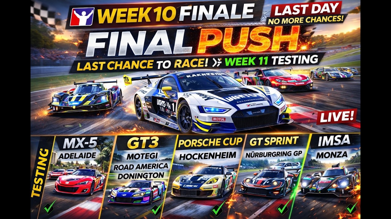 iRacing Week 10 Finale 🔥 Last Chance + Week 11 Testing | Multiclass LIVE