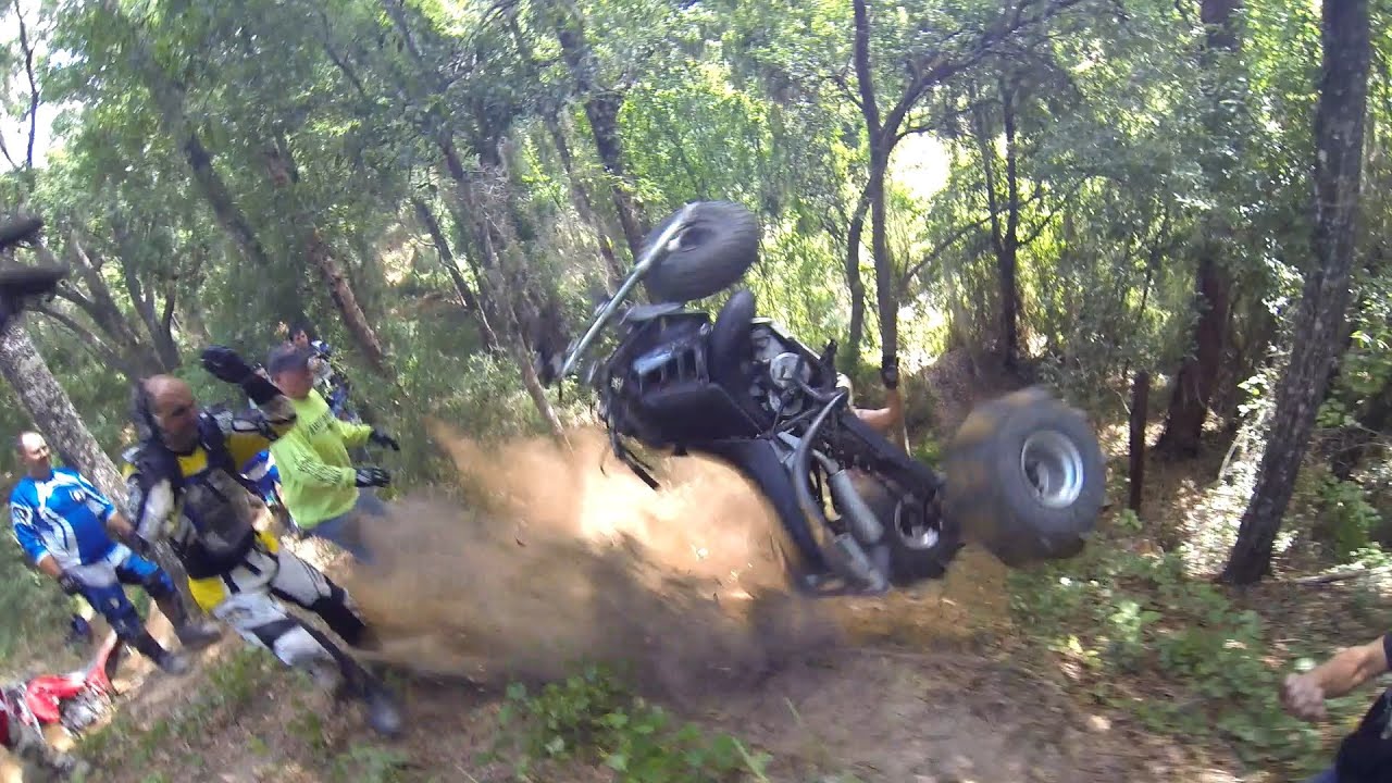 ATC 250R, Banshee, YZ 250 Hill climbing with EPIC crashes. Florida Hill Climbs