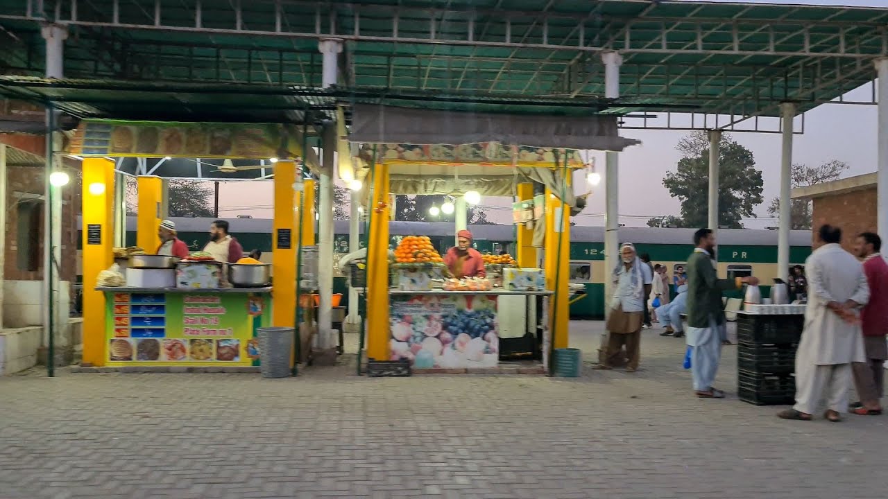 Khanewal Junction railway station at sunset