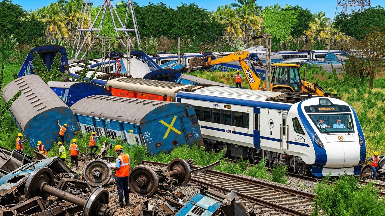 Indian Railways: Vande Bharat Crossing the Train Accident Site | Railworks - Indian Train Simulator