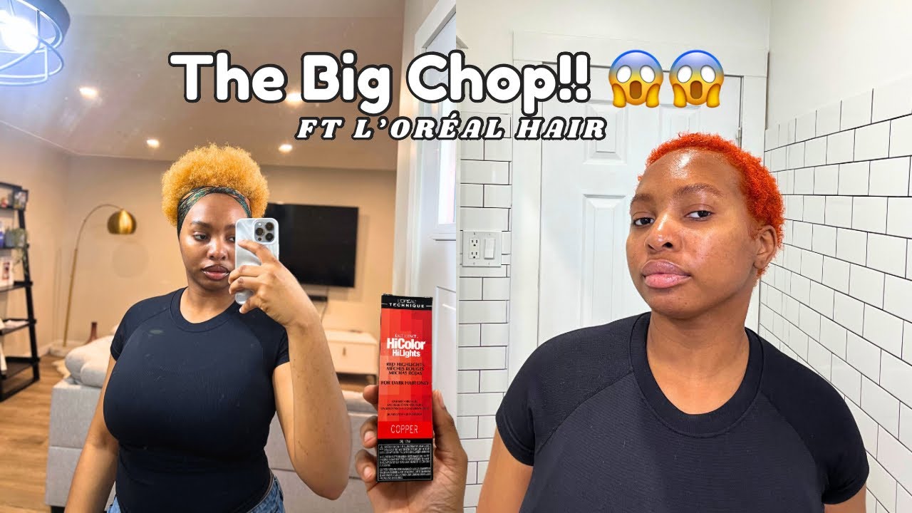 I CUT OFF My 4C Hair for the First Time! 😱 | Big Chop + L’Oréal Copper Dye Transformation | 🇨🇦vlog