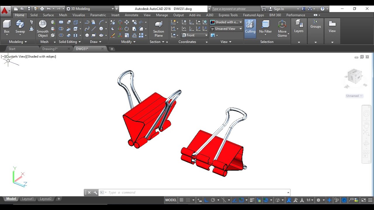 How to Make Binder Clip In AutoCAD 3D