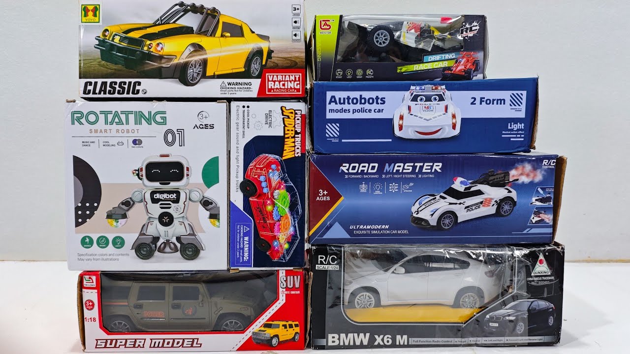 Unboxing RC BMW X6 M, RC SUV car, Smart Digibot and Autobots Police Car 