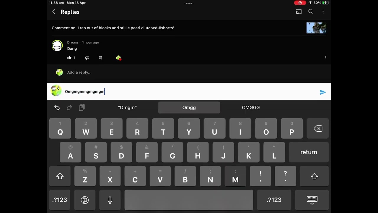 Dream commented on my video
