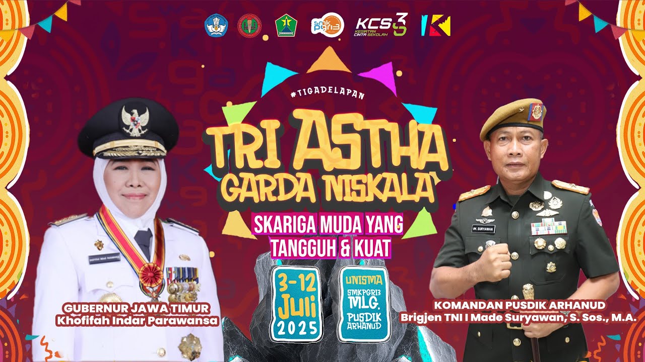 PENGUKUHAN SISWA BARU PADA KEGIATAN MPLS / KCS 38 SMK PGRI 3 MALANG TAHUN 2025 OLEH GUBERNUR JATIM