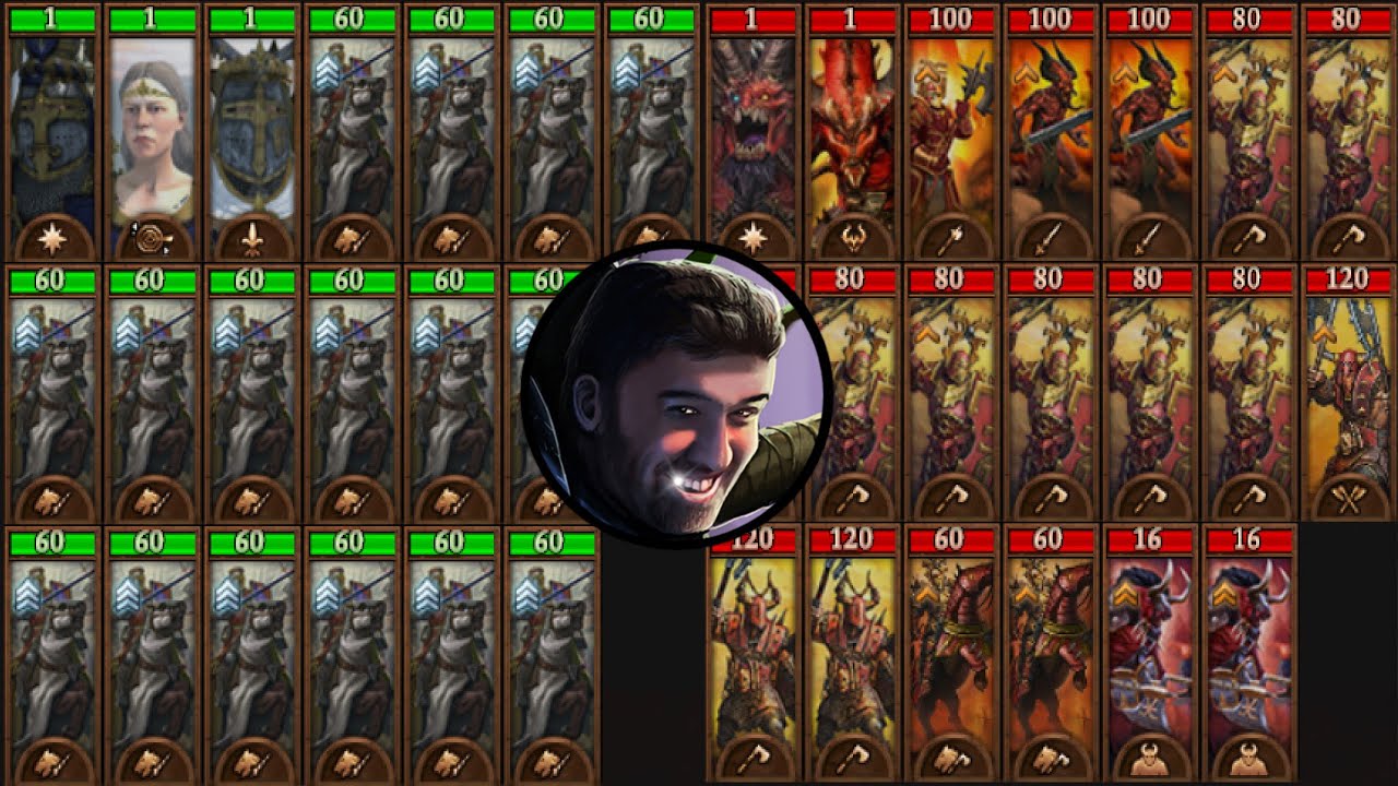 Khorne Chosen Doomstack vs Knights of Bretonnia Doomstack