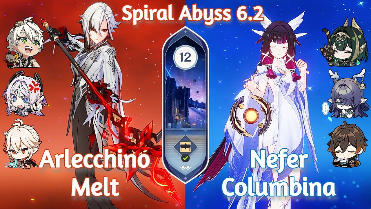 C0 Columbina Nefer x C0 Arlecchino Melt - NEW Spiral Abyss 6.2 | Genshin Impact