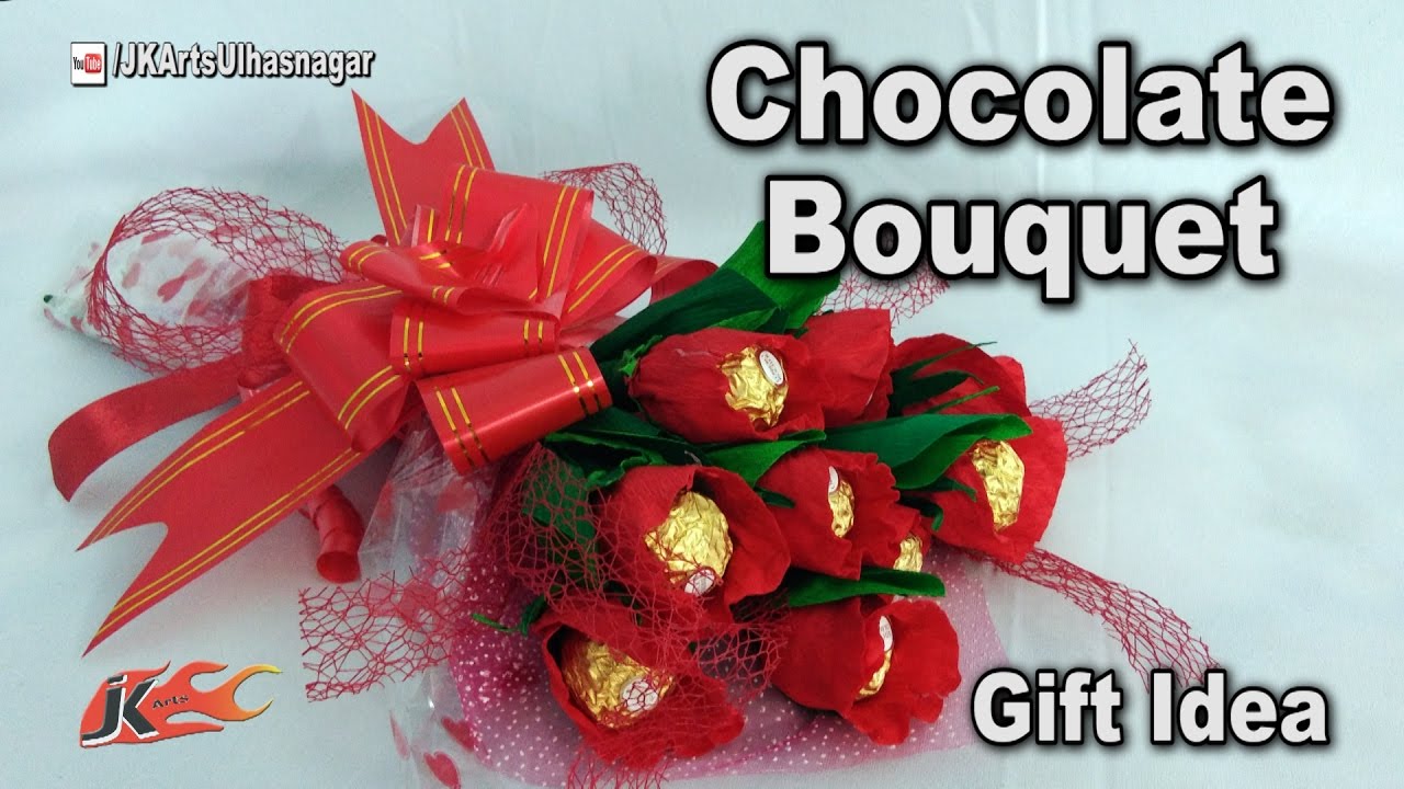 Valentine Day Gift Idea | DIY How to make Chocolate Bouquet |  Ferrero Rocher Bouquet | JK Arts 1188
