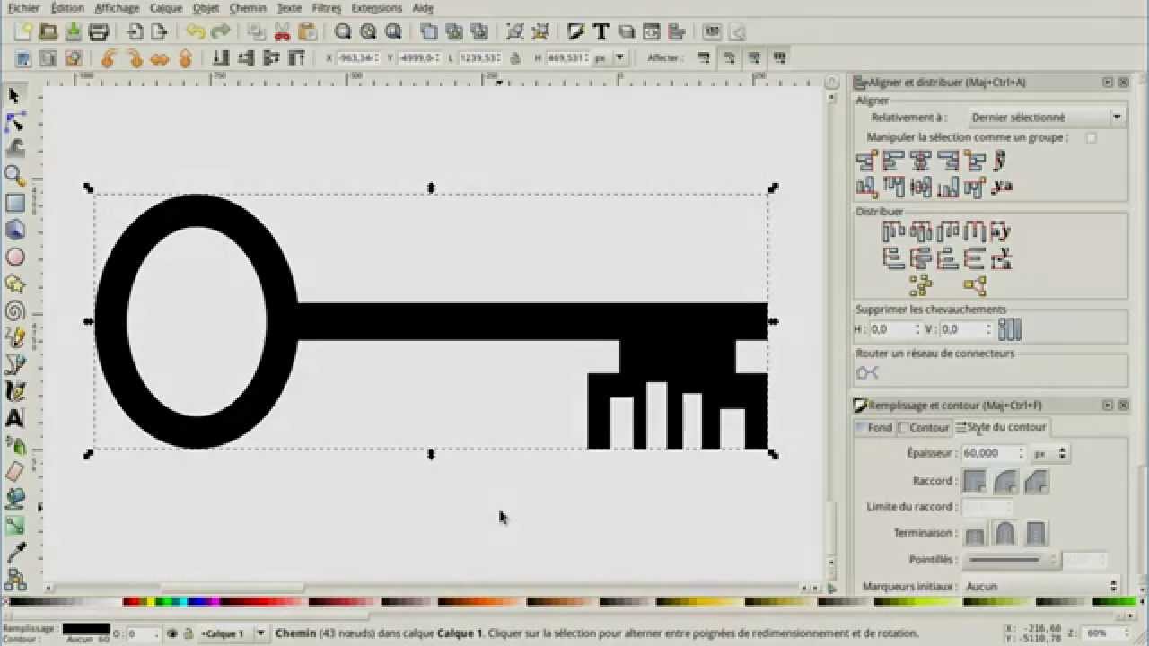 Inkscape : Dessiner une clé (création d'un logo 1)