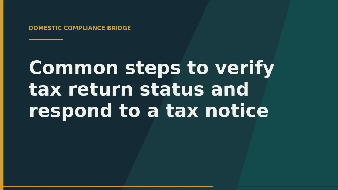 Common steps to verify tax return status and respond to a tax notice | vedamoney.com