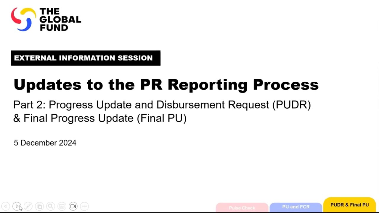 Updates to the PR Reporting Process (PUDR and PU)