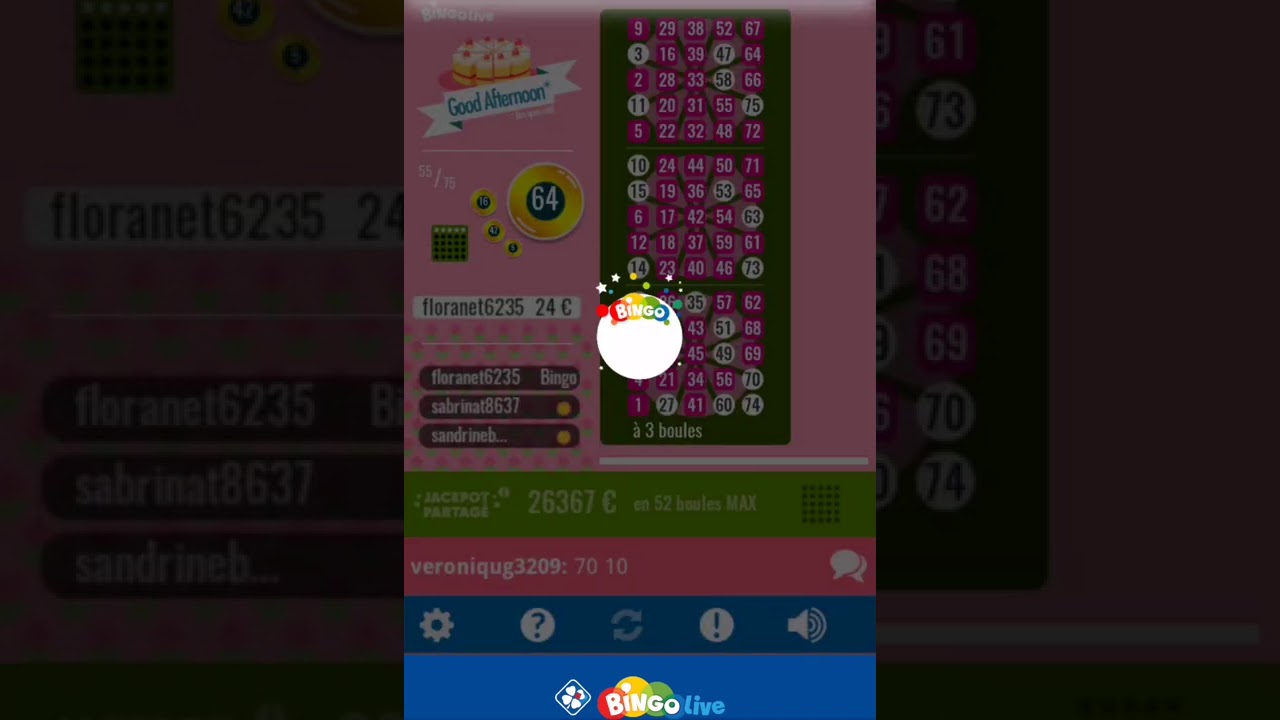 Bingo live nocturne ❤️
